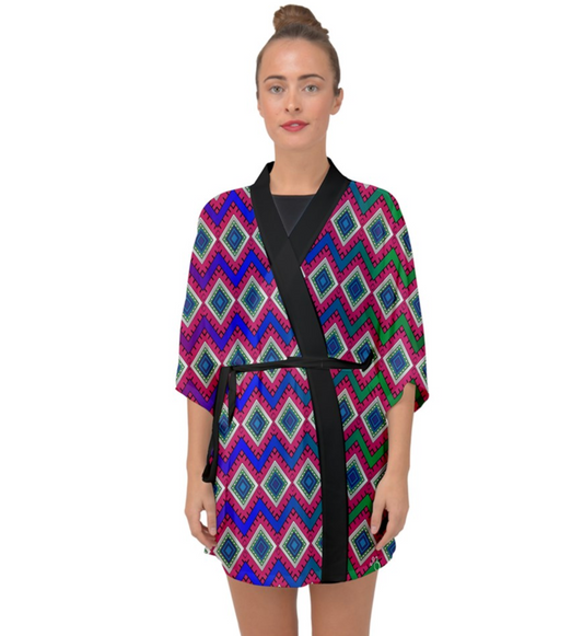 flyersetcinc Quadrangle Print Kimono