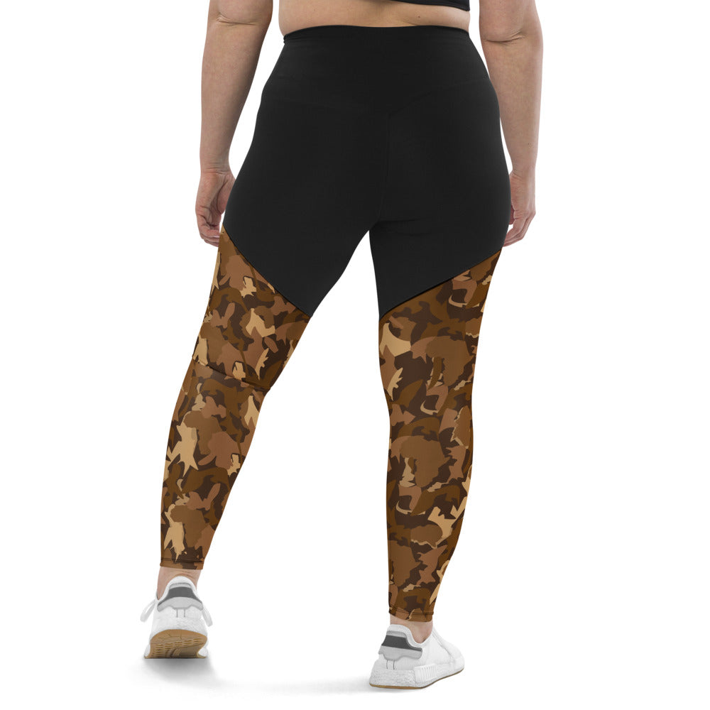 Compression Sports Leggings - flyersetcinc Nude Camo Print