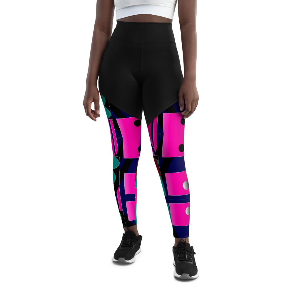 Compression Sports Leggings - Gallery Print