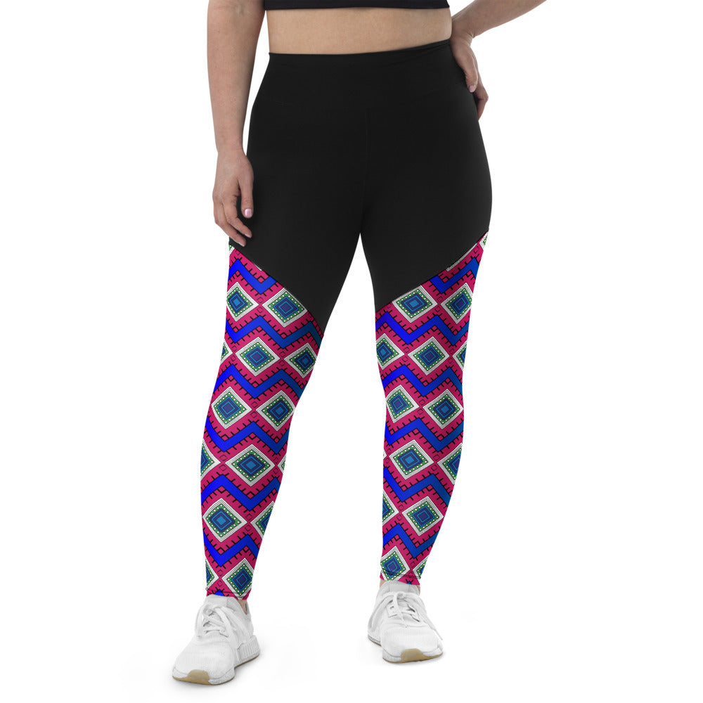 Compression Sports Leggings - Quad Print