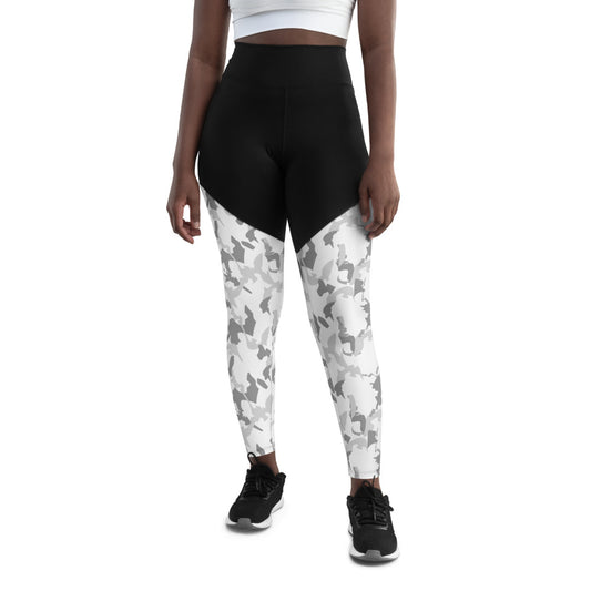 Compression Sports Leggings - flyersetcinc White Camo Print