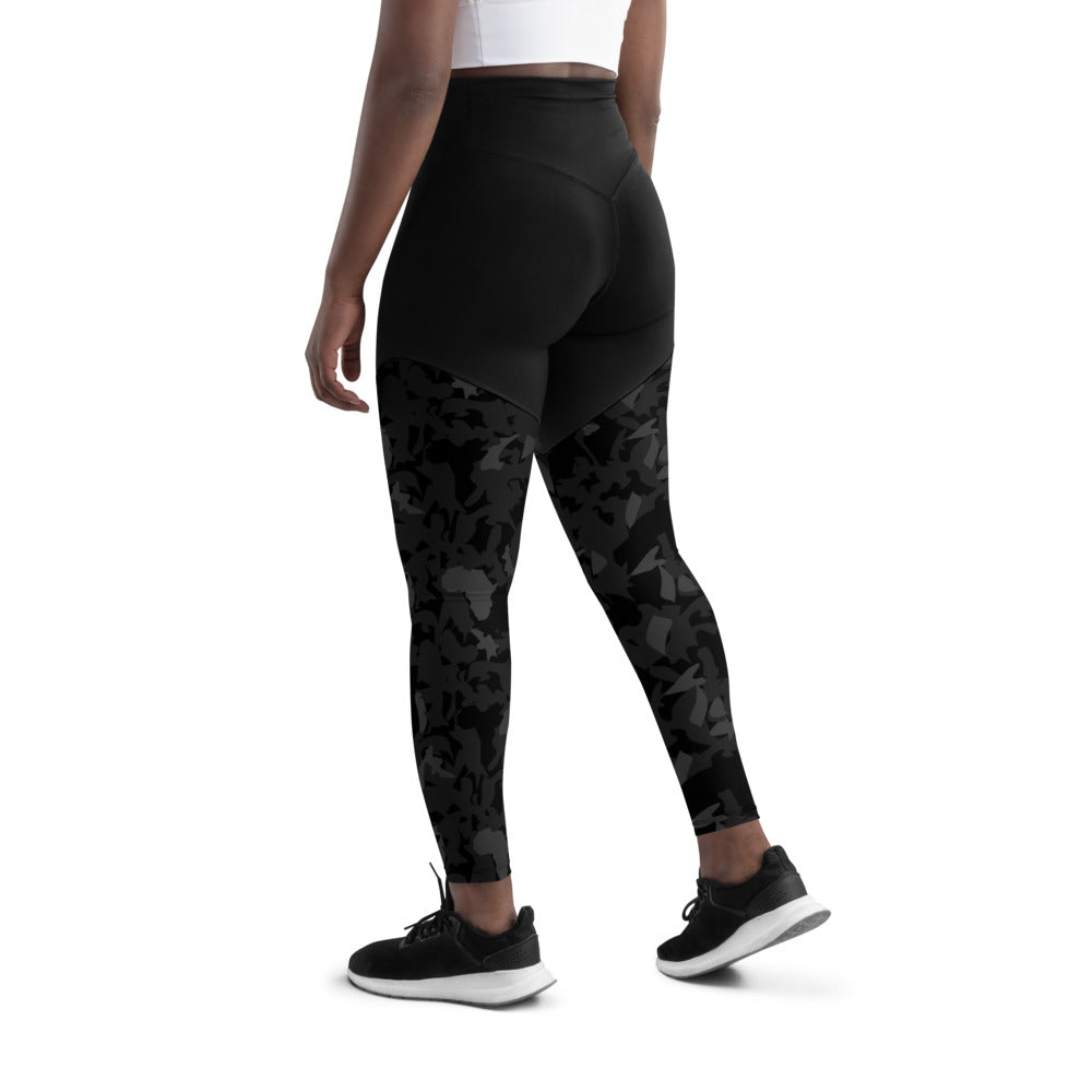 Compression Sports Leggings - flyersetcinc Camo Noir