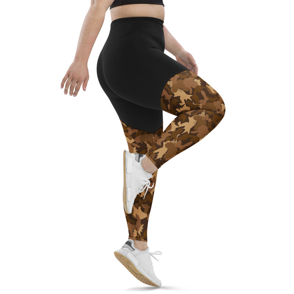 Compression Sports Leggings - flyersetcinc Nude Camo Print