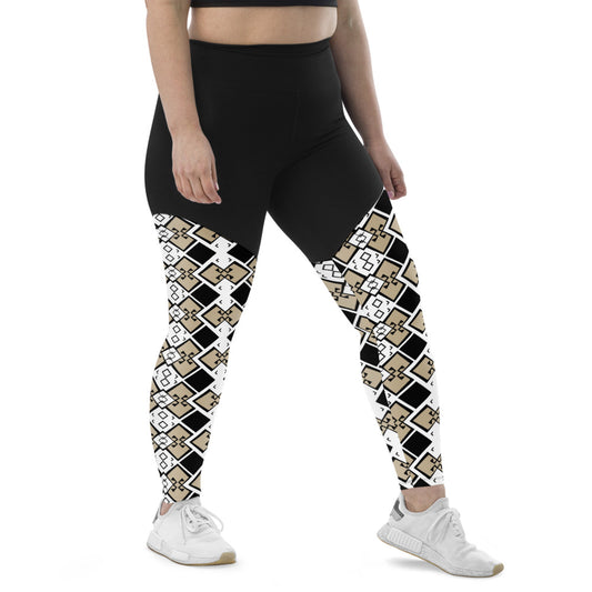 Compression Sports Leggings - Aztek print