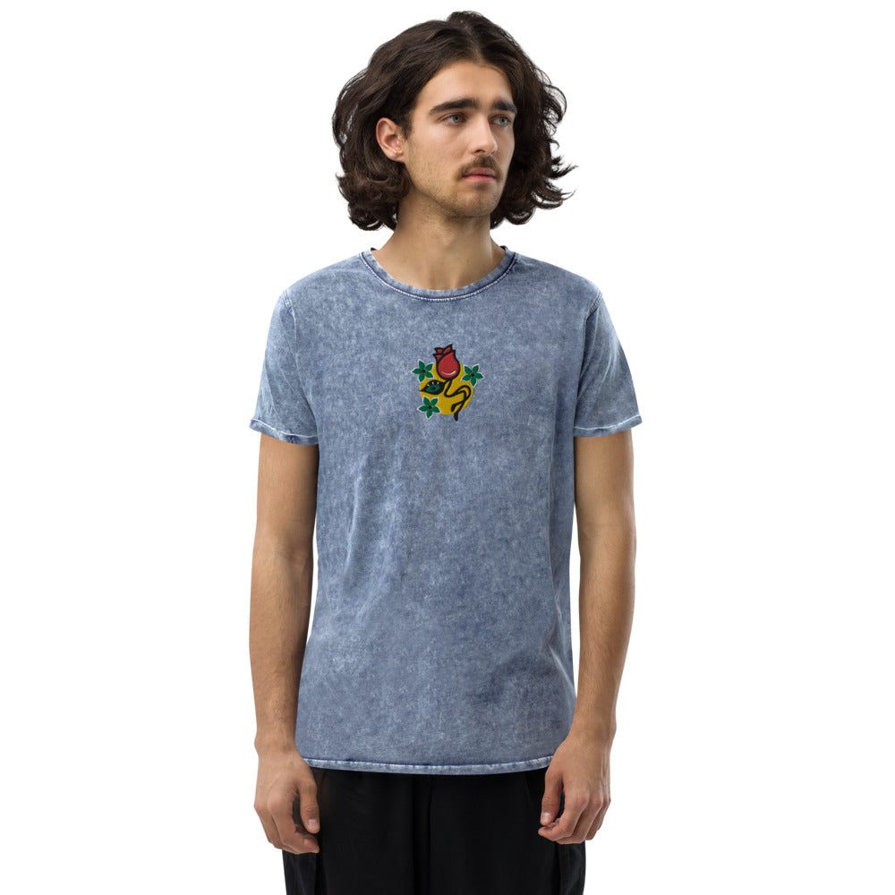 Soul Full of Sunshine Embroidered Denim T-Shirt