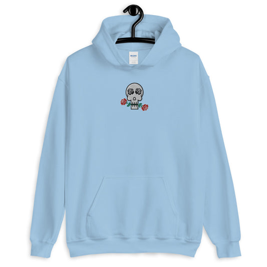 Skulls and Roses Embroidered Unisex Hoodie