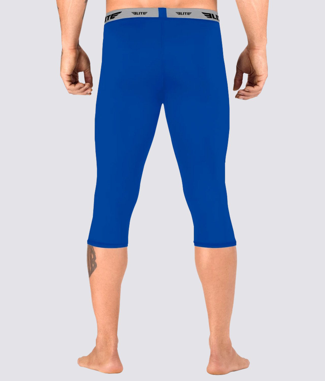 Elite Sports Three Quarter Blue Compression Bjj Spat Pants