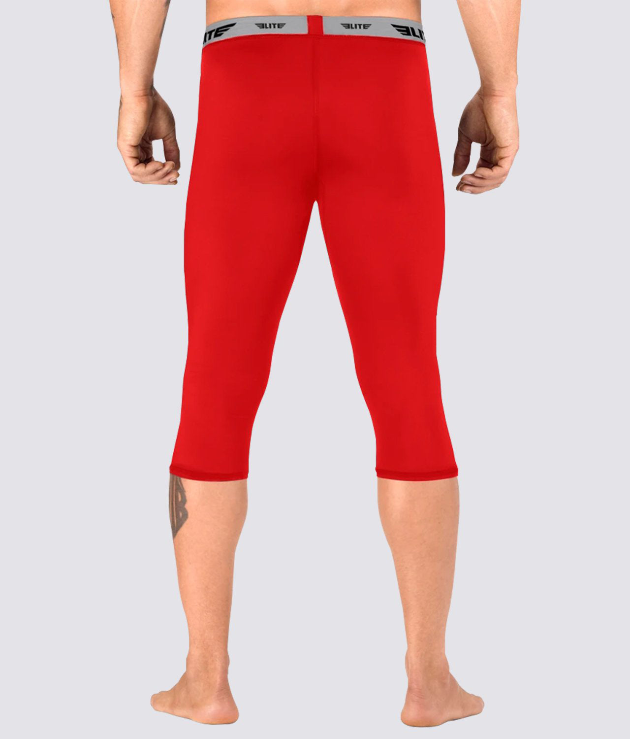 Elite Sports Three Quarter Red Compression Judo Spat Pants