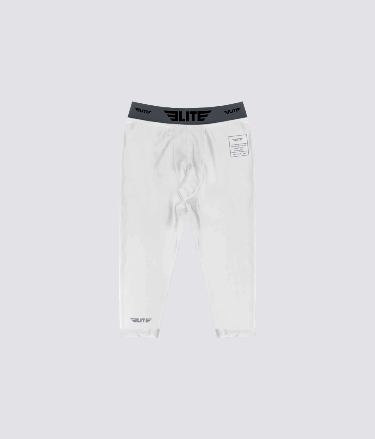 Elite Sports Three Quarter White Compression Bjj Spat Pants