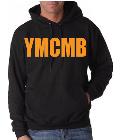 Ymcmb Hoodie: Black With Gold Print 
