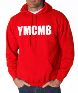 Red Ymcmb Hoodie With White Print 