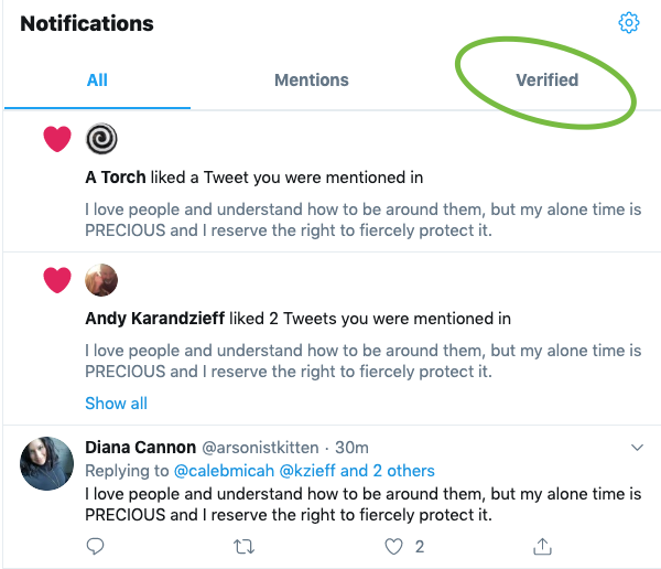 Twitter green checkmark verification system