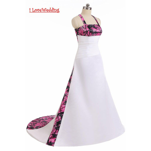 pink camo wedding dress