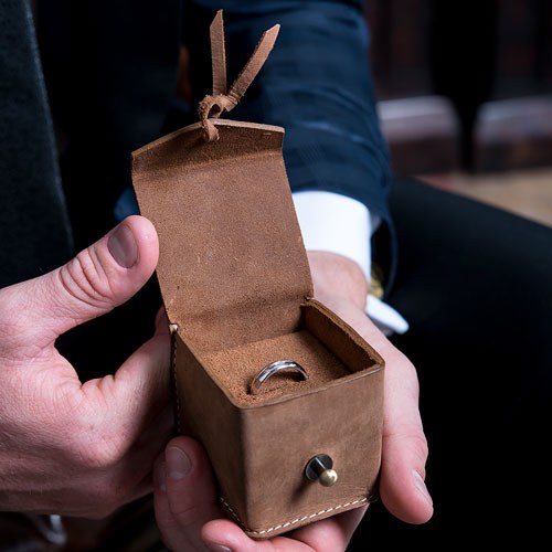 leather ring box