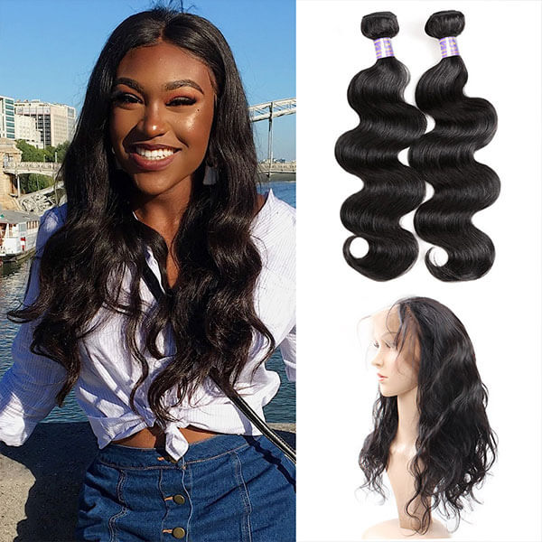 360 lace frontal with 2 bundles