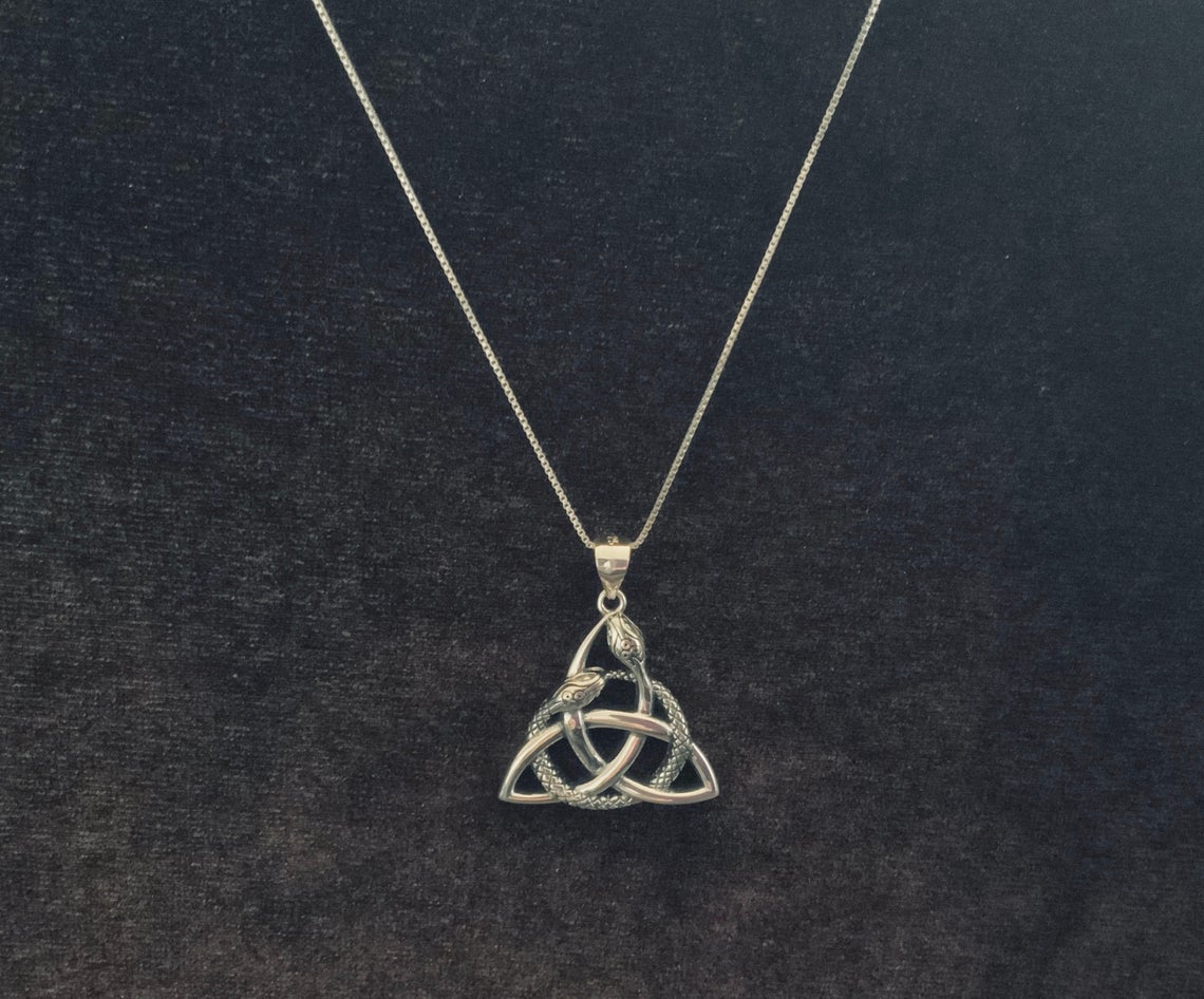 Celtic Double Trinity Knot Sterling Silver Pendant 