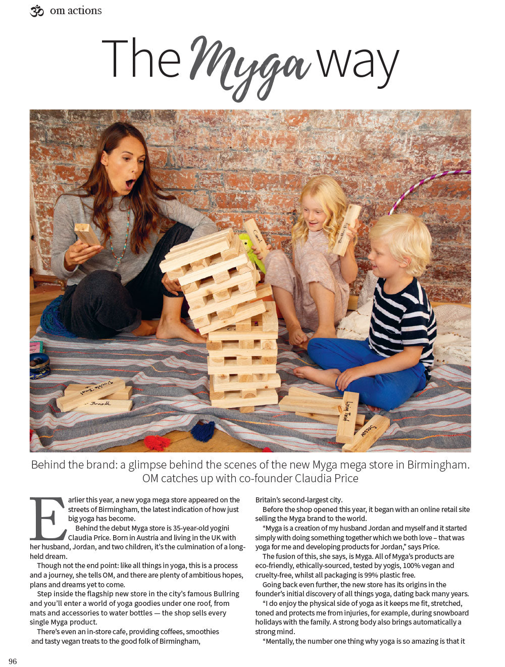 Myga Yoga Studio featured in Om Magazine