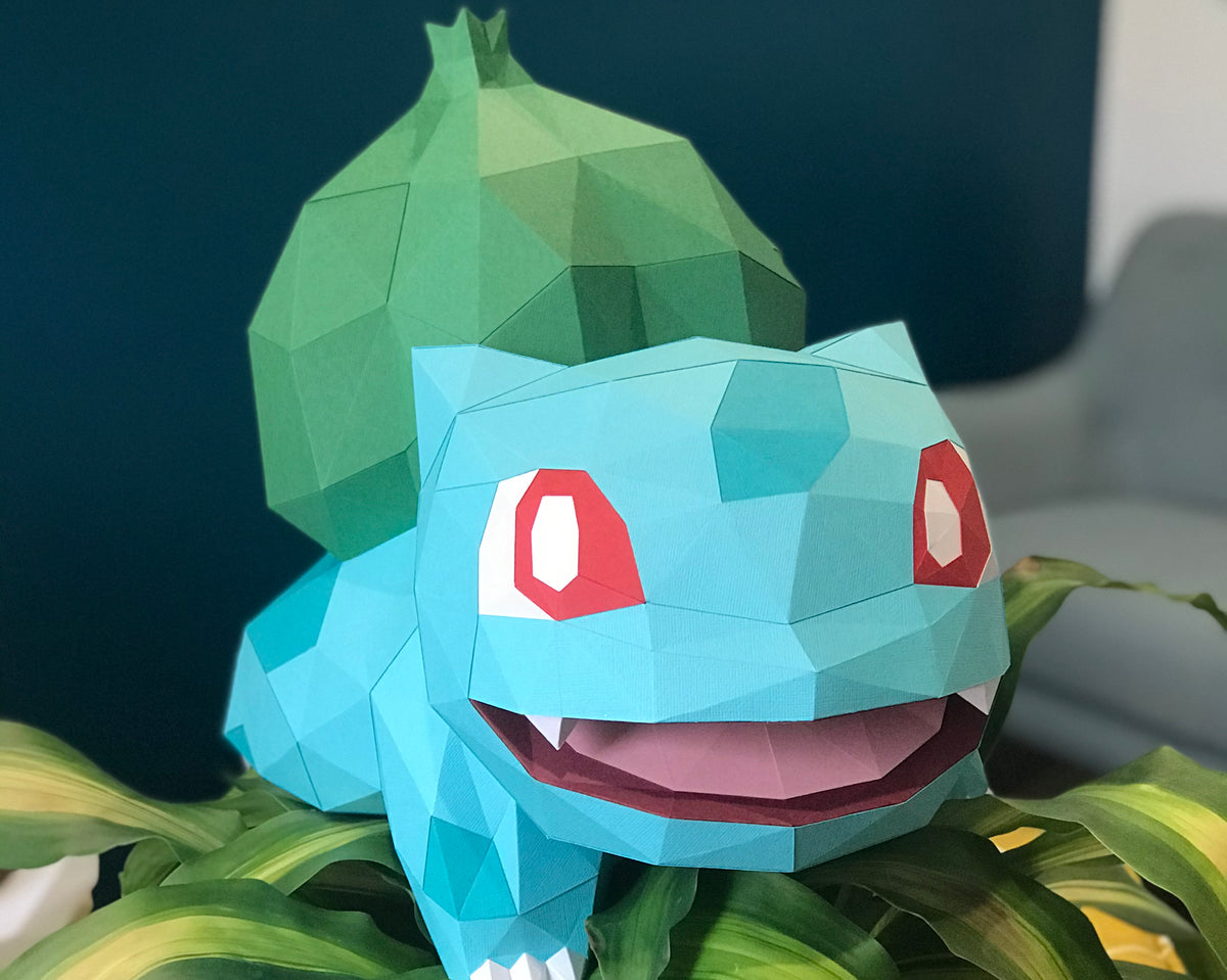 Bulbasaur Pokémon Papercraft 3D Origami DIY PDF Download DT