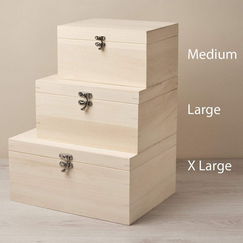 large wooden box with clasp