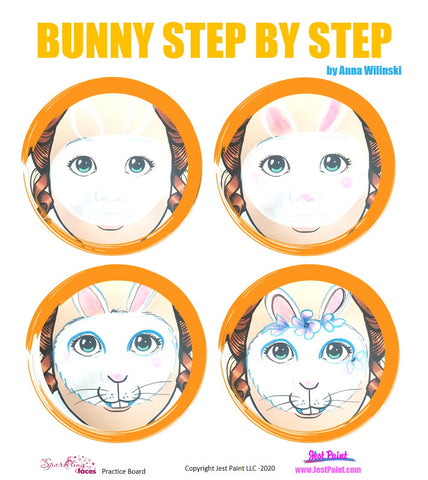 Bunny Face Painting Step by Step Tutorial