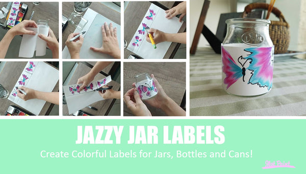 DIY jar labels with face paint covid-19 corona virus stay home stay safe crafts