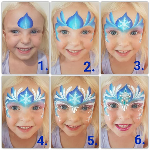 Frozen Face Paint Step by Step