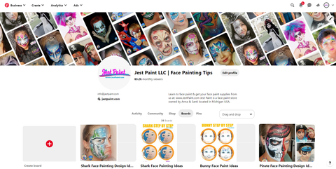 Pinterest Face Painting Boards