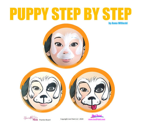 Puppy Face Painting Step by Step Tutorial