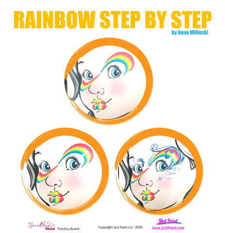 Rainbow Face Painting Step by Step Tutorial