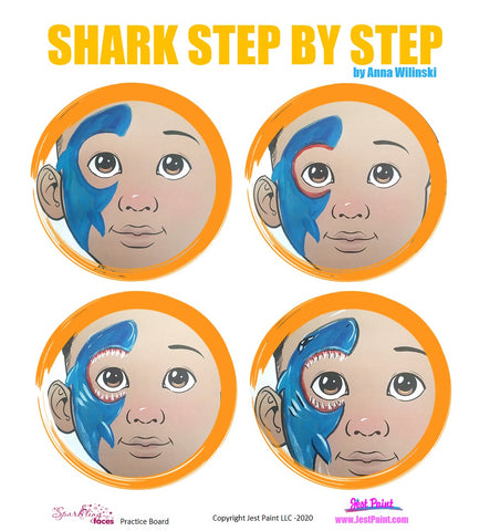 Shark Face Painting Step by Step Tutorial