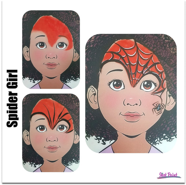 spiderman spider girl face paint step by step