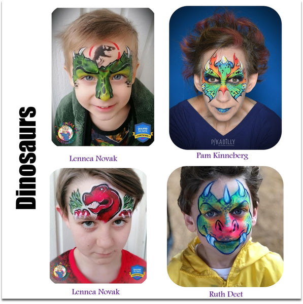 dinosuar face painting ideas halloween makeup dino
