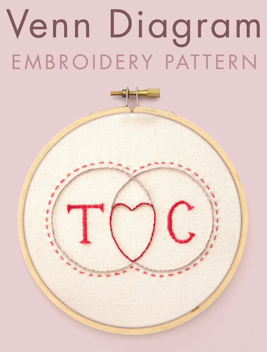 Venn Diagram Love embroidery pattern