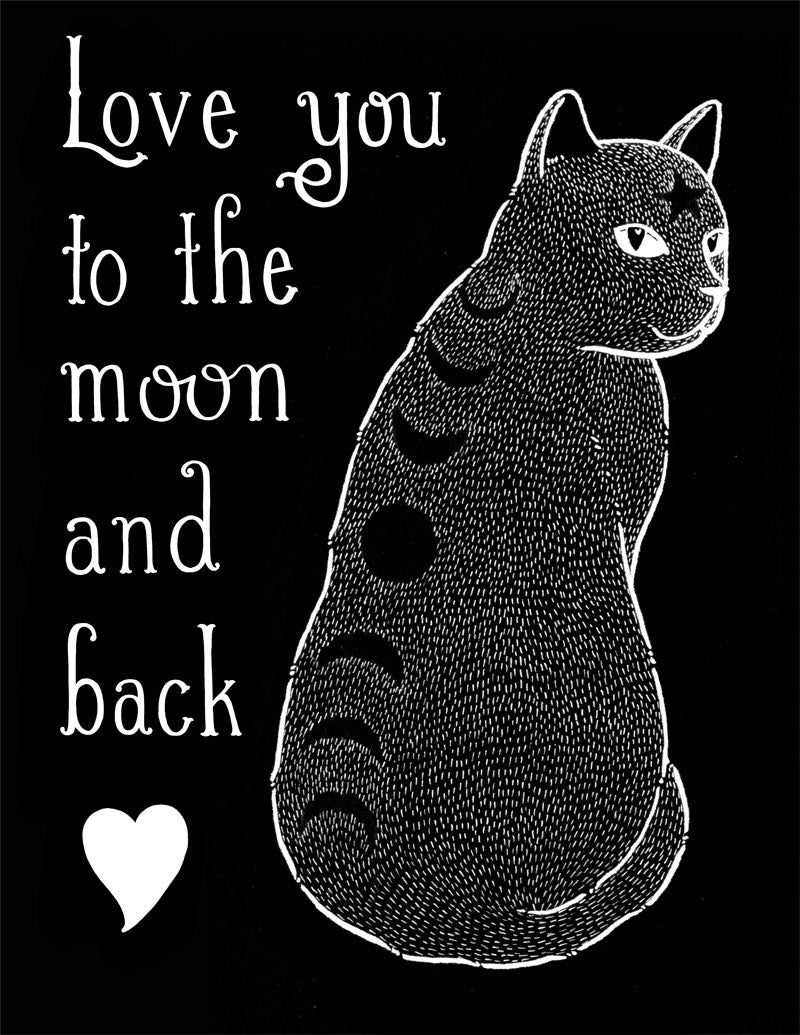 Moon Phase Cat card