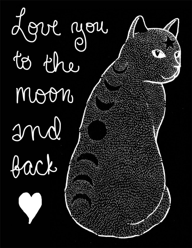 Moon Phase Cat card