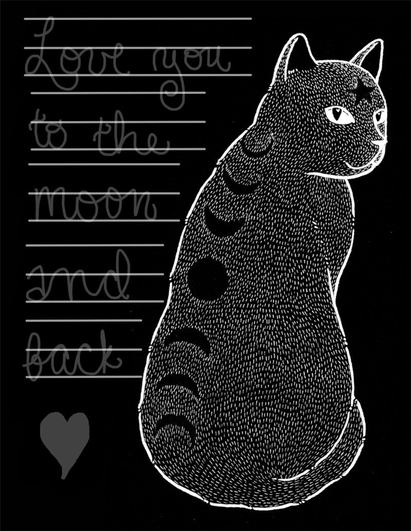 Moon Phase Cat card