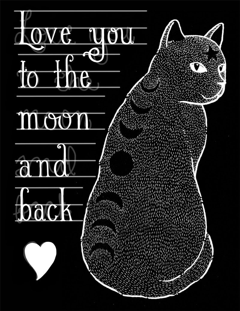 Moon Phase Cat card