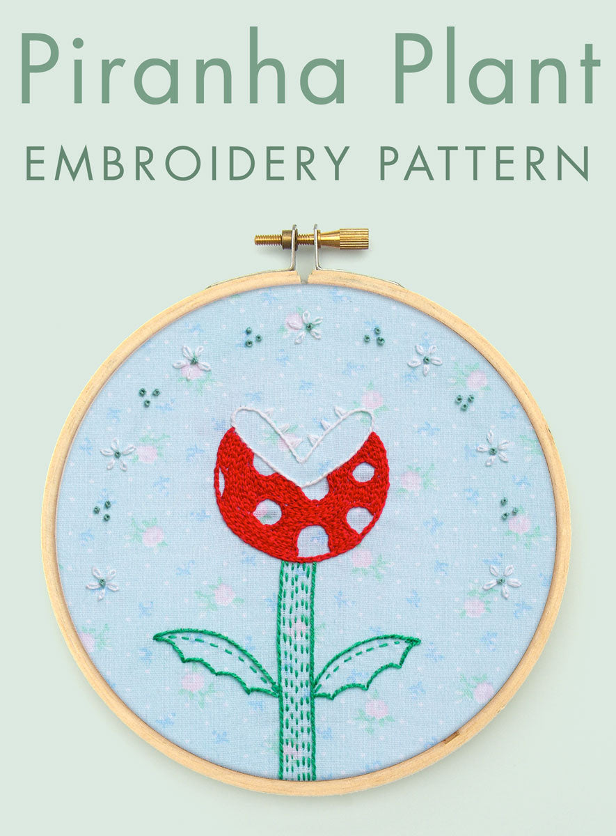 Piranha Plant embroidery pattern