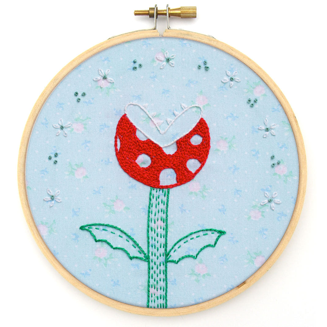 Piranha Plant embroidery pattern