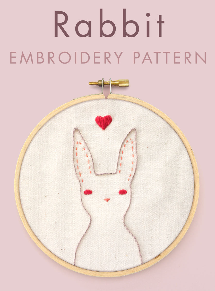 Rabbit embroidery pattern