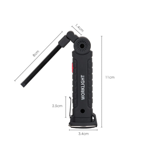 COB LED Flashlight Torch USB Rechargeable LED Work Light Magnetic COB Hanging Hook For Outdoor
