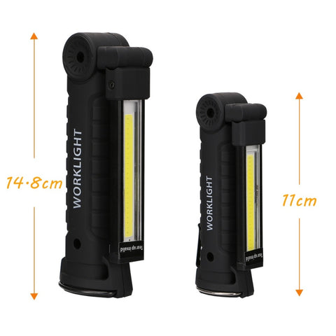COB LED Flashlight Torch USB Rechargeable LED Work Light Magnetic COB Hanging Hook For Outdoor