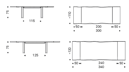 Measurements of Sigma Drive Expandable Dining Table