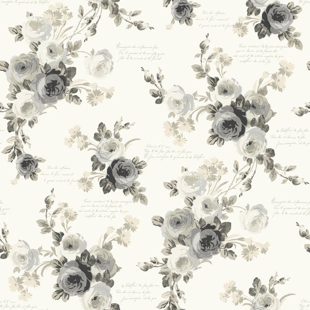 PSW1007RL Magnolia Home Heirloom Rose Peel & Stick Wallpaper Gray