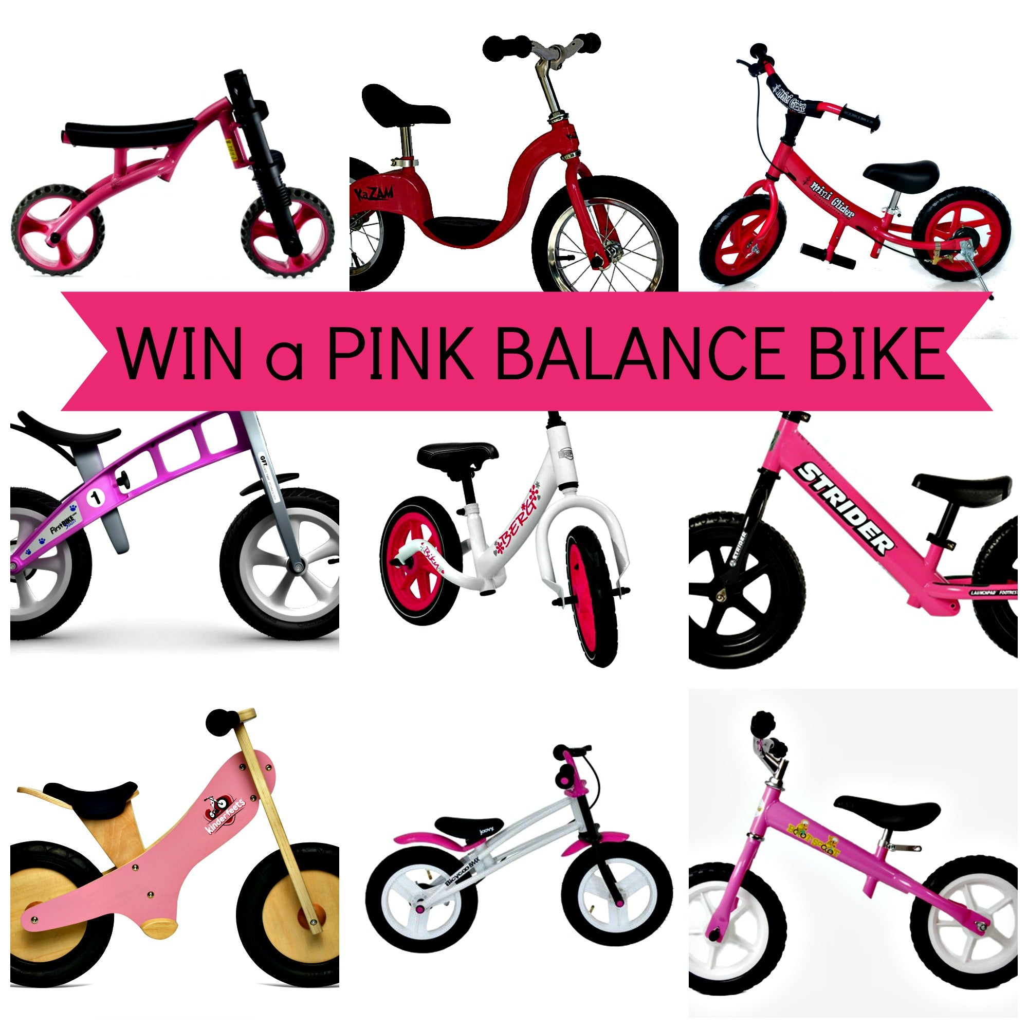 Enter to win your choice of any PINK BALANCE BIKE this holiday! Contest ends December 11, 2013. #tikesbikes