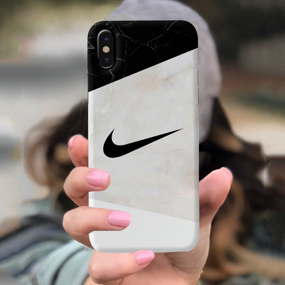 Regreso masculino canto iPhone X Back Cover and Case Nike Marble Design – mizzleti