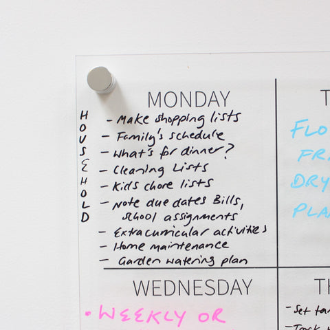 example of siisti clear acrylic weekly wall planner
