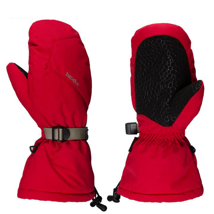 red ski gloves