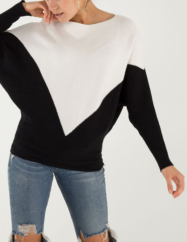 Anabelle Two-Colour Batwing Jumper