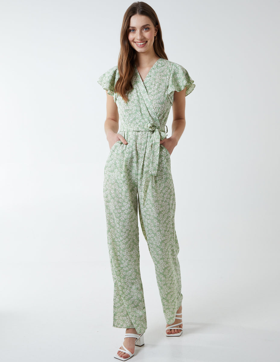 floral jumpsuit with shrug